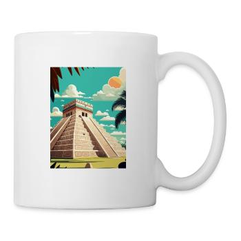 Chichen Itza Dekoration Vintage Reiseposter WPA - Tasse - Weiß - Rechts