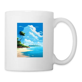 Tortuga Island Costa Rica Vintage Travel Poster - Mug - white - Right