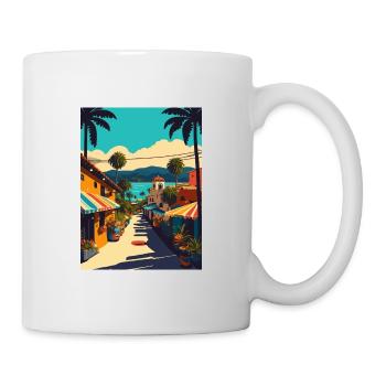 Sayulita Décoration Mexique Vintage Voyage Poster - Mug blanc - blanc - Droite