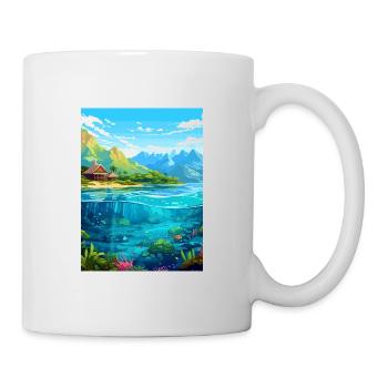 Morea Polynésie française Vintage Travel Poster WPA - Mug blanc - blanc - Droite