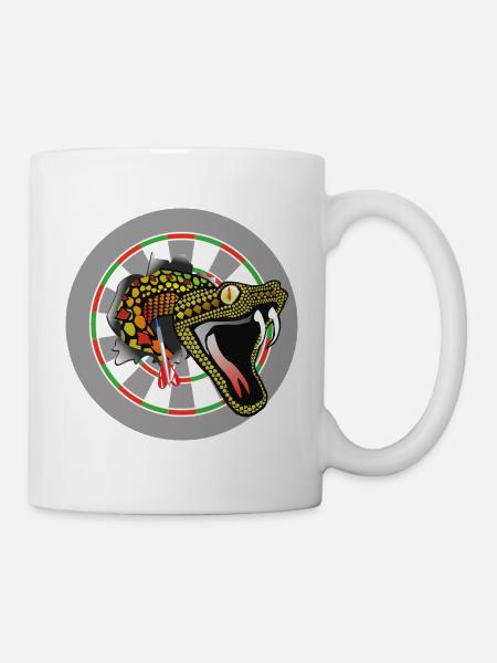 Dartboard with snake - Mug - white