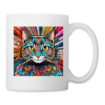 Cat Head Cat Cat Colorful - Mug - white - Right