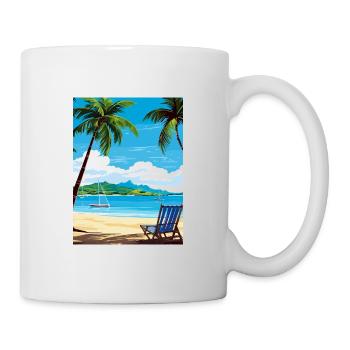 Antigua-et-Barbuda Affiche de voyage dans les Caraïbes - Mug blanc - blanc - Droite
