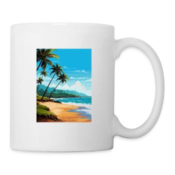 Playa Flamingo Costa Rica Vintage Travel Poster - Mug - white - Right