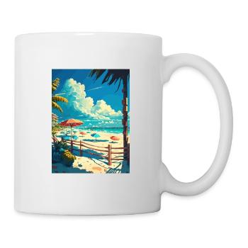 Playa del Carmen Dekoration Vintage Reiseposter - Tasse - Weiß - Rechts