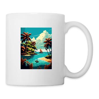 Dominican Republic Caribbean Vintage Travel Poster - Mug - white - Right