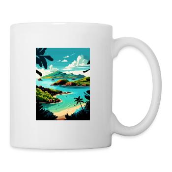 Antigua And Barbuda Caribbean Travel Poster - Mug - white - Right