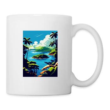 Dominican Republic Caribbean Vintage Travel Poster - Mug - white - Right