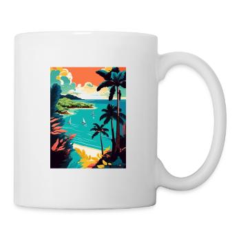 Trinité-et-Tobago Caraïbes Affiche de voyage - Mug blanc - blanc - Droite