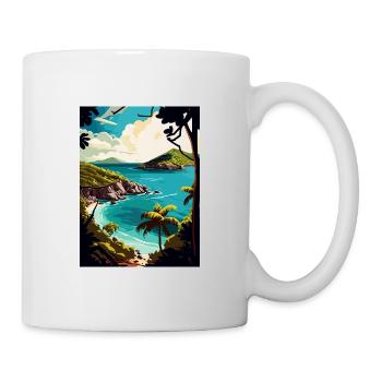 Îles Vierges américaines Caraïbes Vintage affiche de voyage - Mug blanc - blanc - Droite