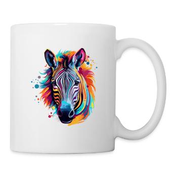 Colorful Zebra Splashes of Paint Splashes - Mug - white - Right