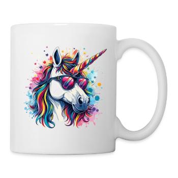 Party Horse Einhorn bunt Karneval - Tasse - Weiß - Rechts