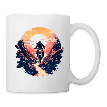 Motorrad Adventure Berge Abenteuer Vintage - Tasse - Weiß - Rechts