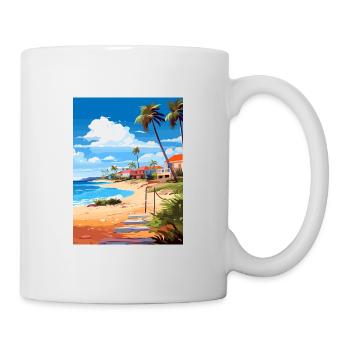 Bonaire Caribbean Vintage Travel Poster Souvenir - Mug - white - Right