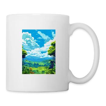 Amazone Regenwald Vintage Reiseposter Souvenir - Tasse - Weiß - Rechts