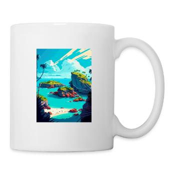 Bermuda Karibik Vintage Reiseposter Souvenir - Tasse - Weiß - Rechts