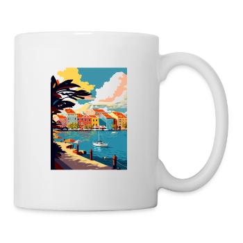 Curaçao Caribbean Vintage Travel Poster Souvenir - Mug - white - Right