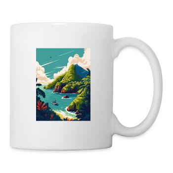 Dominica Caribbean Vintage Travel Poster Souvenir - Mug - white - Right
