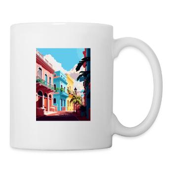 San Juan Caribbean Vintage Travel Poster Souvenir - Mug - white - Right