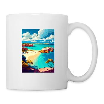 Anguilla Karibik Vintage Reiseposter Souvenir - Tasse - Weiß - Rechts