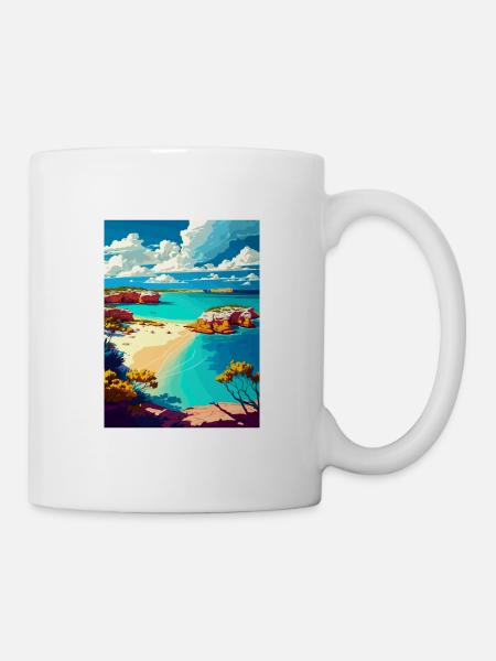 Anguilla Caraïbes Vintage voyage affiche Souvenir - Mug blanc - blanc
