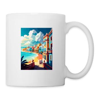 San Juan Caribbean Vintage Travel Poster Souvenir - Mug - white - Right