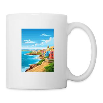 San Juan Caribbean Vintage Travel Poster Souvenir - Mug - white - Right