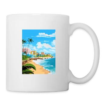 San Juan Caribbean Vintage Travel Poster Souvenir - Mug - white - Right