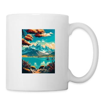 Natur Berge Vintage Reiseposter WPA Kunst - Tasse - Weiß - Rechts