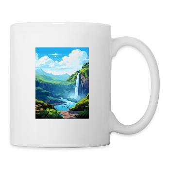 La Fortuna Waterfall Vintage Travel Poster WPA Art - Mug - white - Right