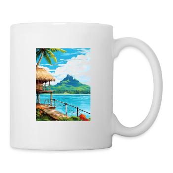Bora Polynésie Française Vintage Voyage Poster WPA - Mug blanc - blanc - Droite