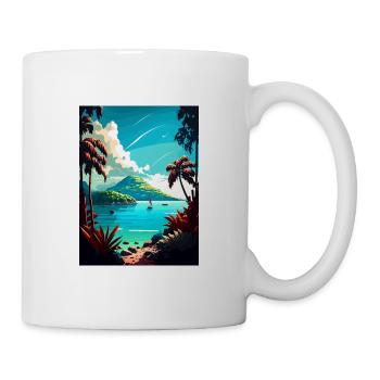 Martinique Caraïbes Vintage voyage affiche WPA Art - Mug blanc - blanc - Droite