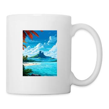 Bora Polynésie Française Vintage Voyage Poster WPA - Mug blanc - blanc - Droite