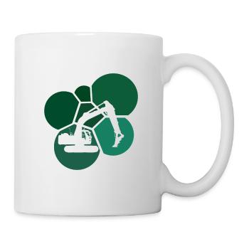 Construction site house construction excavator - Mug - white - Right