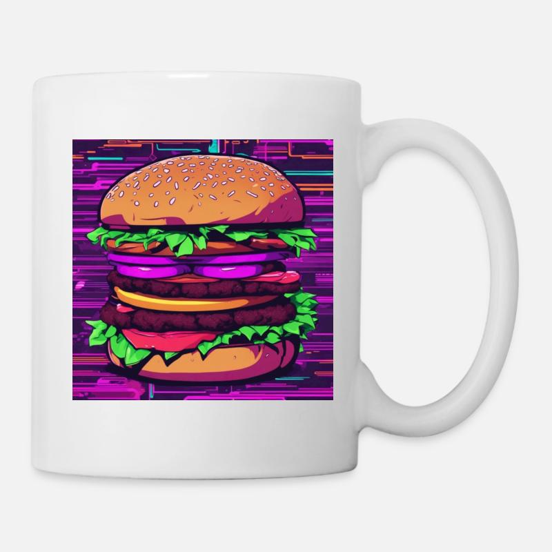 Neon Burger - Tasse - Weiß