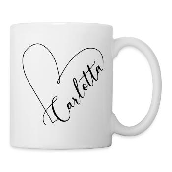 Carlotta Name Heart Line - Mug - white - Right