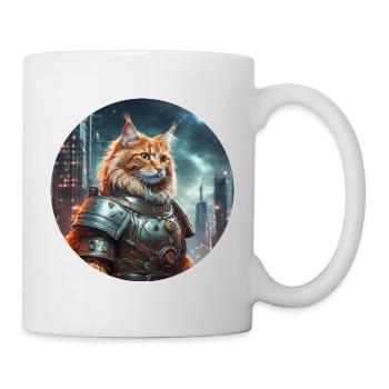 Cyber-Katze - Tasse - Weiß - Rechts