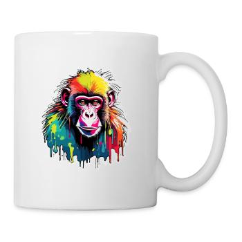 Affe / Tier / Zoo / Babian / Wild / Comic - Tasse - Weiß - Rechts