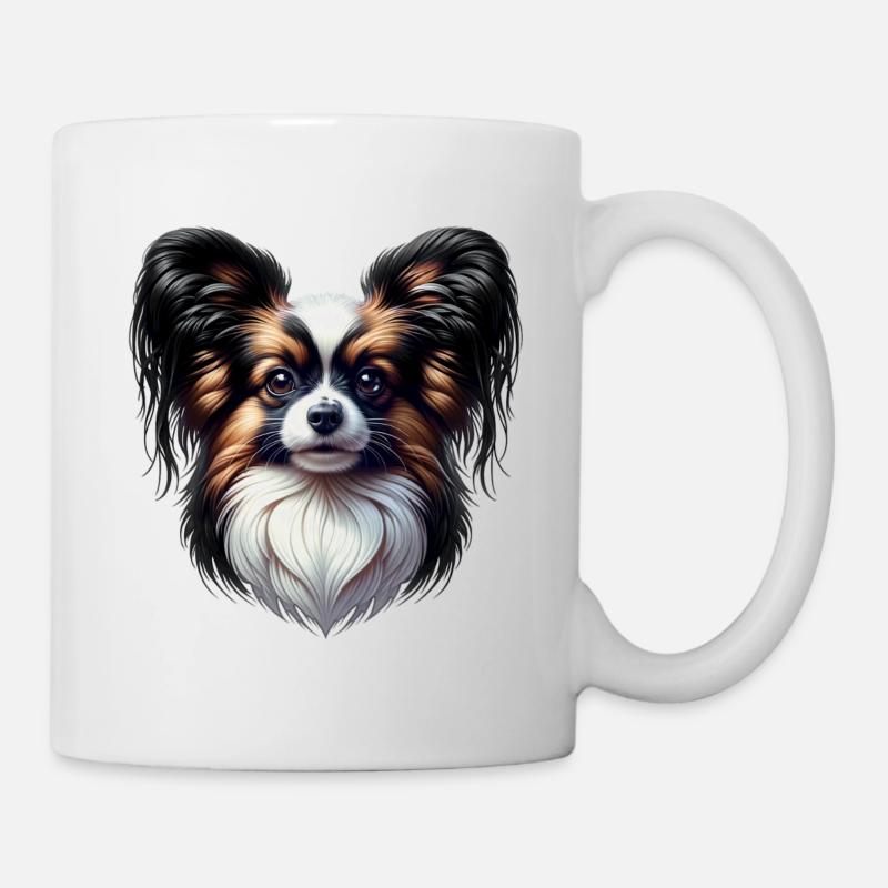 Continental Pygmy Spaniel - coloured - Mug - white