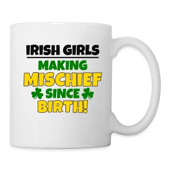 St. Patrick's Day: Irische Mädchen, Unheilstifter - Tasse - Weiß - Rechts