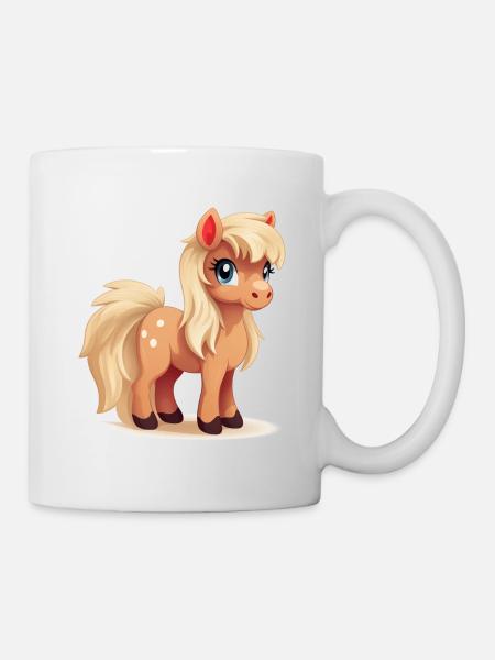 Haflinger love in kawaii style - Mug - white
