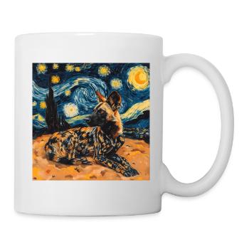 hyäne, van gogh, sternennacht - Tasse - Weiß - Rechts