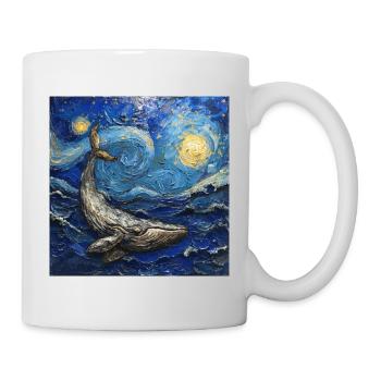 wale, fisch, ozean, van gogh, sternennacht - Tasse - Weiß - Rechts
