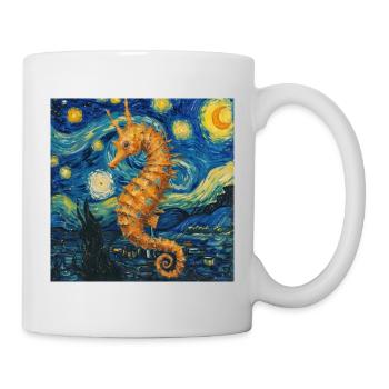 seepferd, seepferdchen van gogh, sternennacht - Tasse - Weiß - Rechts