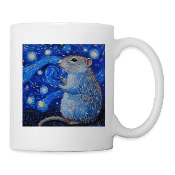 agouti, maus, ratte, van gogh, sternennacht - Tasse - Weiß - Rechts