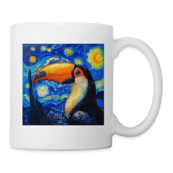 Toucan, Bird, Van Gogh, Starry Night - Mug - white - Right