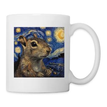 agouti, maus, ratte, van gogh, sternennacht - Tasse - Weiß - Rechts