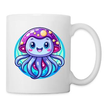 Méduse mignonne - Mug blanc - blanc - Droite