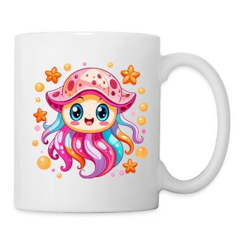 Méduse mignonne - Mug blanc - blanc - Droite
