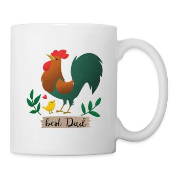 best Dad Papa Hahn mit Küken - Tasse - Weiß - Rechts